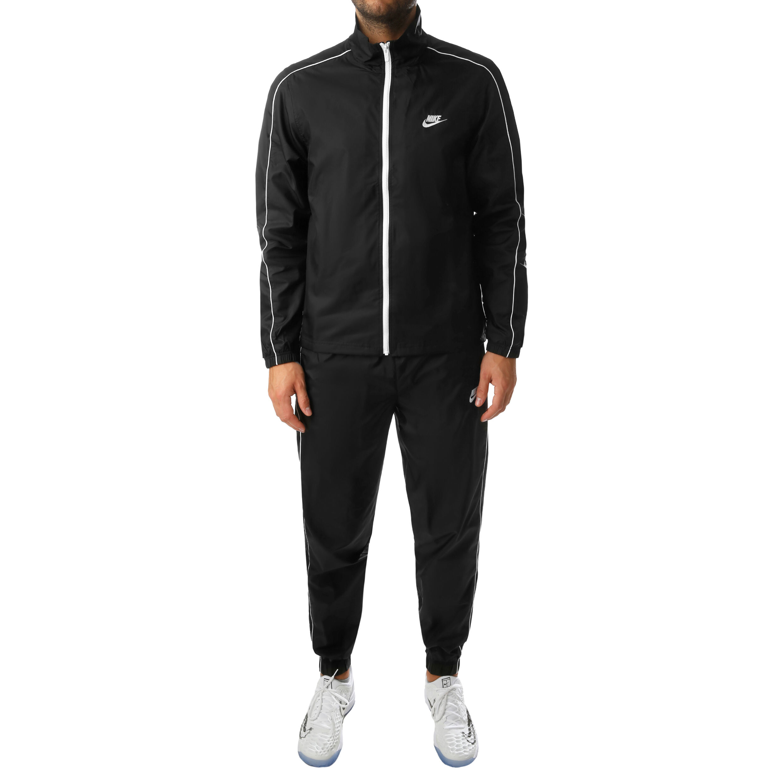 Buy Nike Sportswear Woven Survetement Hommes Noir Blanc online Tennis Point FR