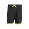 7in Club 2In1 Shorts Hommes-Noir,Vert Fluo