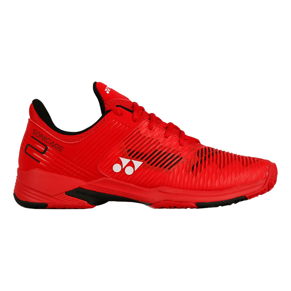 Yonex Power Cushion Sonicage 2 Chaussure Terre Battue Hommes - Rouge , Noir