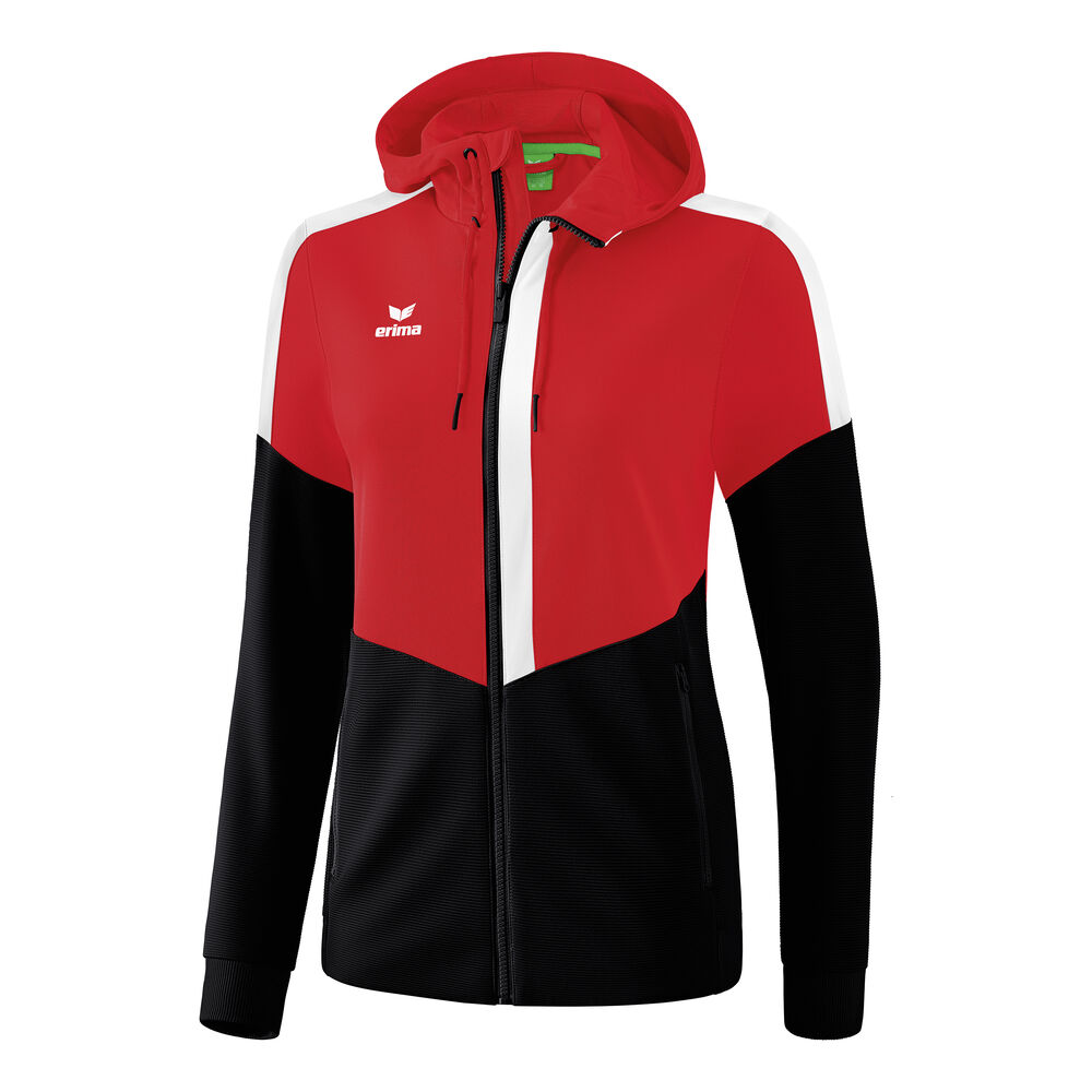 Erima Squad Hooded Veste De Survêtement Femmes - Rouge , Noir