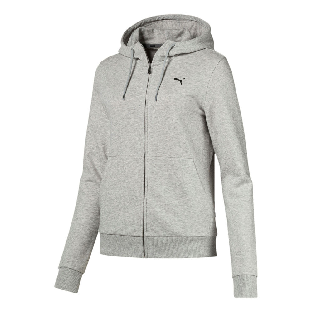 Puma Essential Hooded Veste De Survêtement Femmes - Gris Clair , Gris Foncé