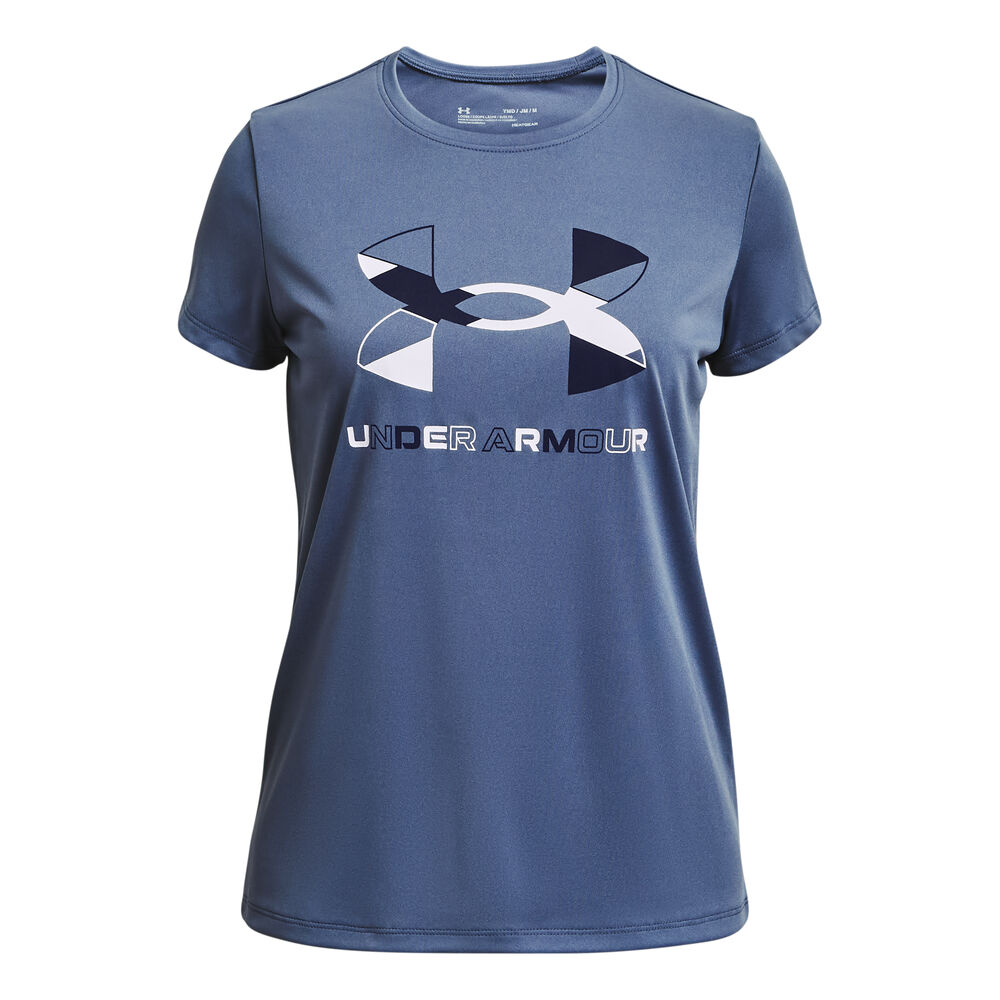 Under Armour Tech Graphic Big Logo T-shirt Filles - Bleu Foncé , Blanc