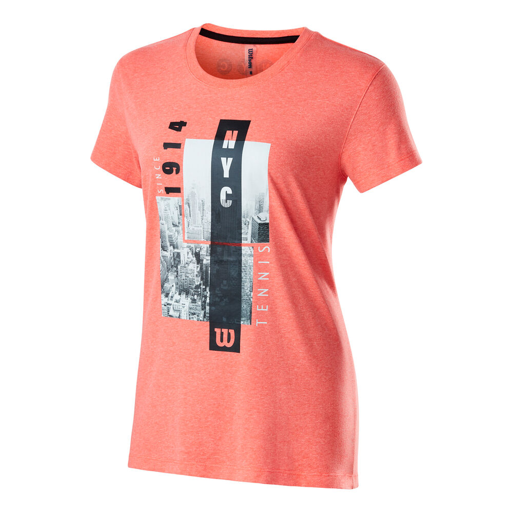 Wilson NYC Arial Tech T-shirt Femmes - Corail , Multicouleur