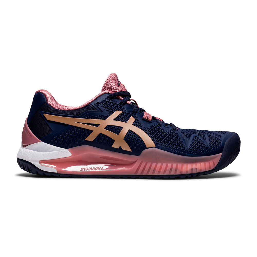 Asics Gel-Resolution 8 Chaussures Toutes Surfaces Femmes - Bleu Foncé , Multicouleur