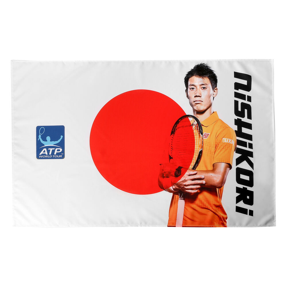 ATP Nishikori Drapeau - Blanc , Orange