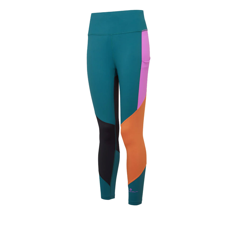 Ronhill Tech Crop Collant De Course Femmes - Bleu Petrol, Multicouleur