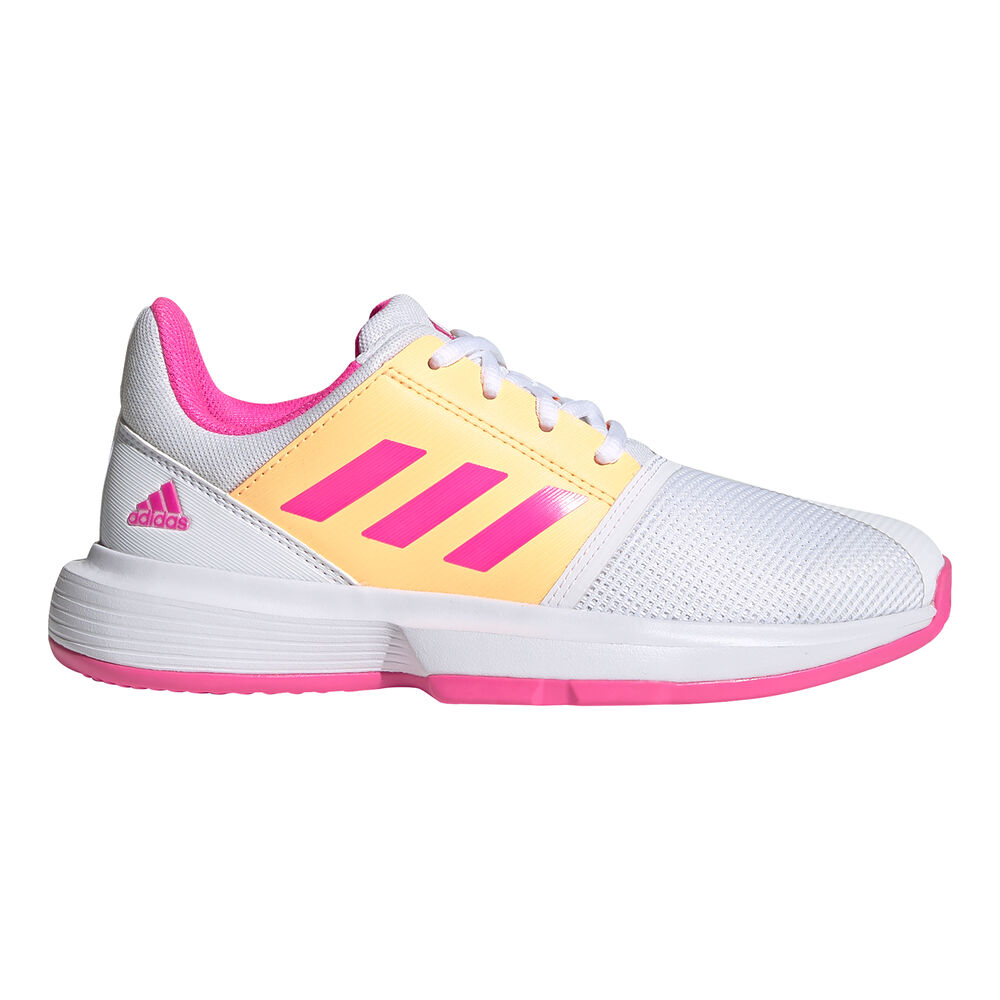 adidas CourtJam X Chaussures Toutes Surfaces Enfants - Blanc , Pink