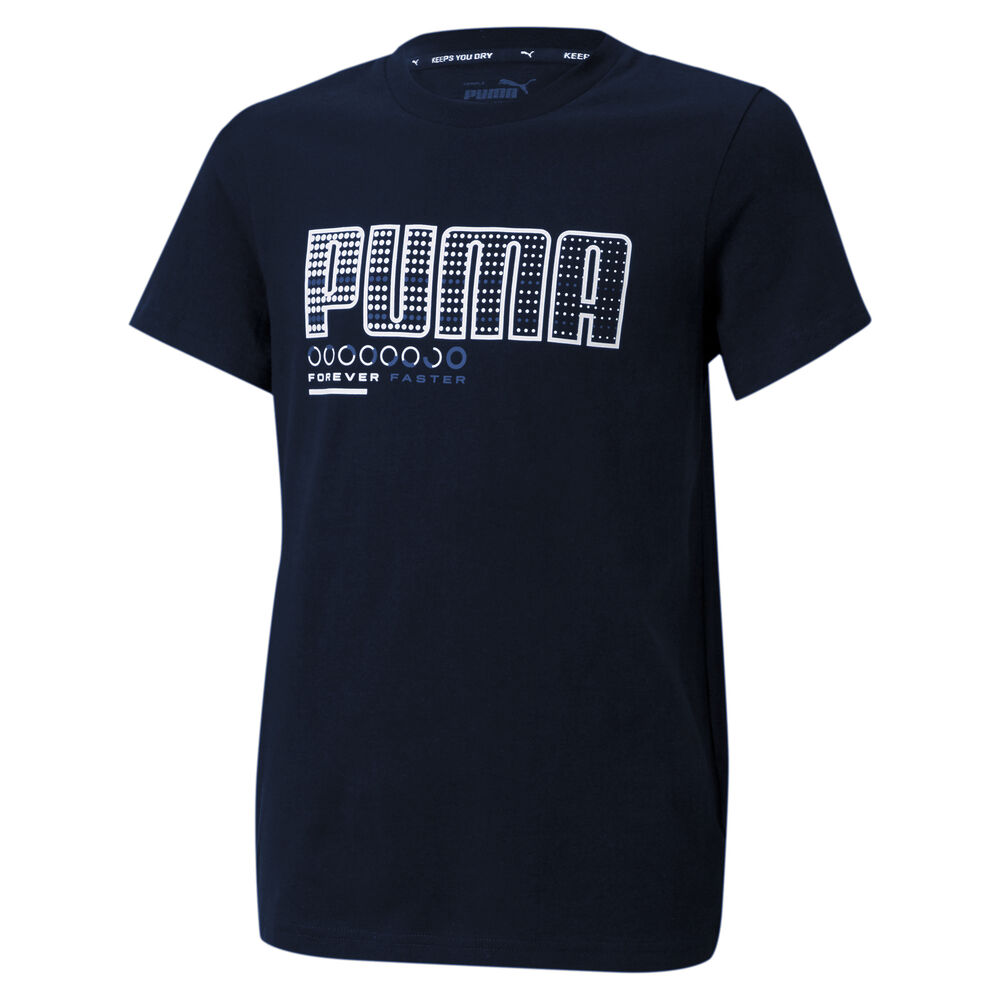 Puma Active Sports Graphic T-shirt Garçons - Bleu Foncé , Blanc
