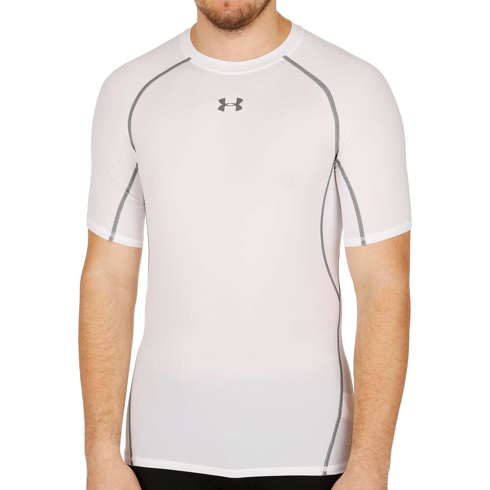 Under Armour Heatgear T-shirt Hommes - Blanc , Gris Foncé
