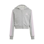 V&ecirc;tements adidas adidas Essentials Crop Gilet En Coton Enfants-Gris