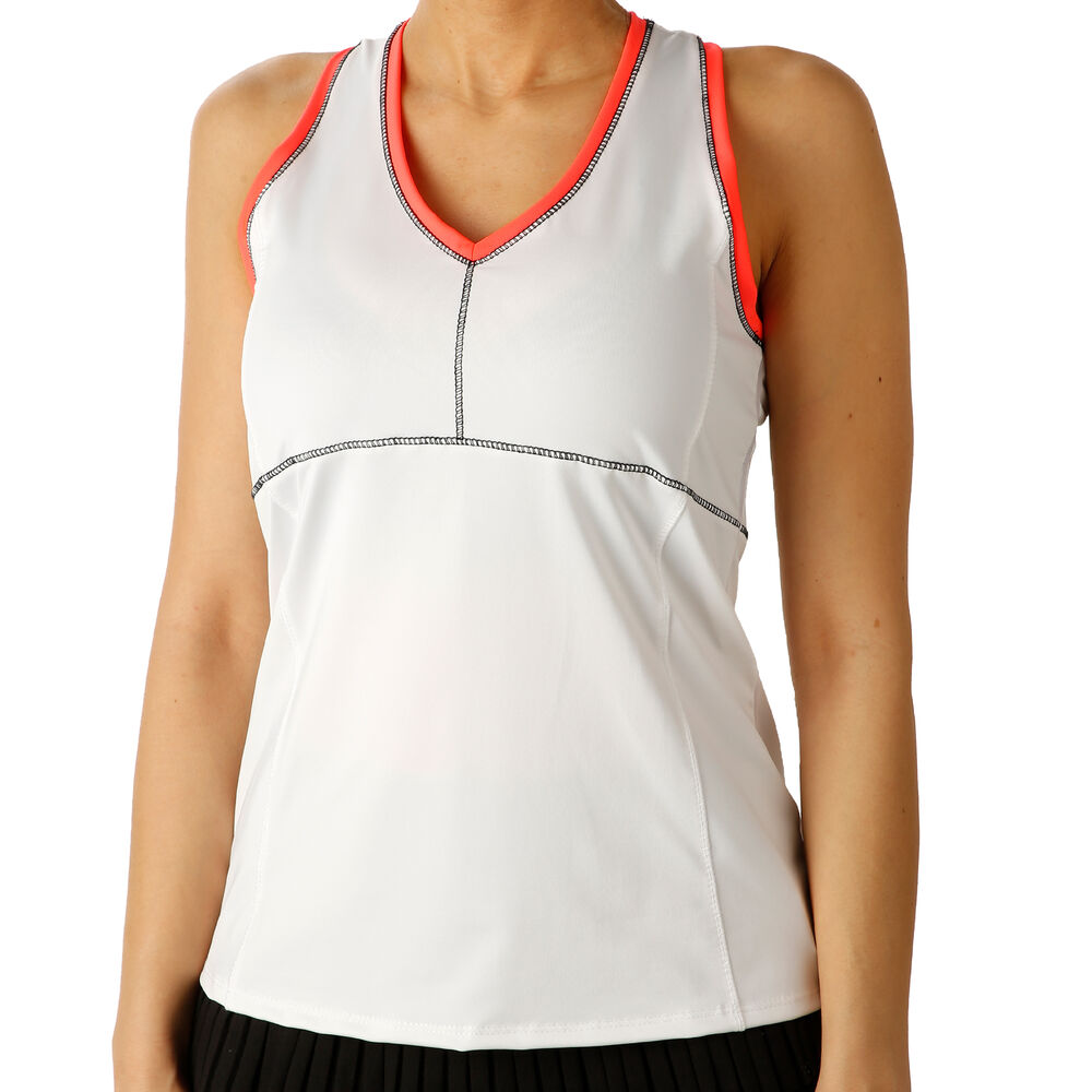 Lucky in Love Hi-Motion V-Neck Débardeur Tank Top Femmes - Blanc , Corail