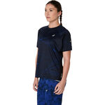 Vêtements ASICS ASICS Road Lite-Show Maillot De Course Femmes-Noir,Bleu Foncé