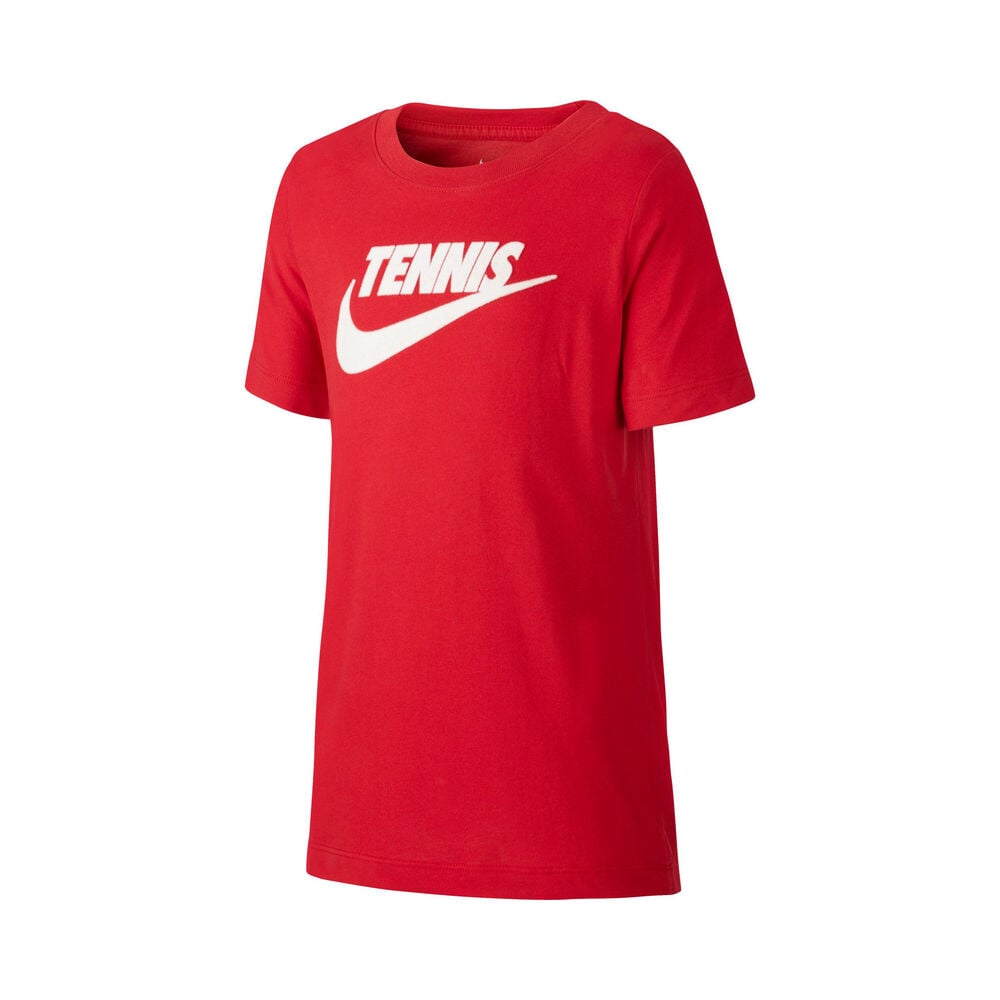 Nike Court Dri-Fit Graphic T-shirt Garçons - Rouge , Blanc