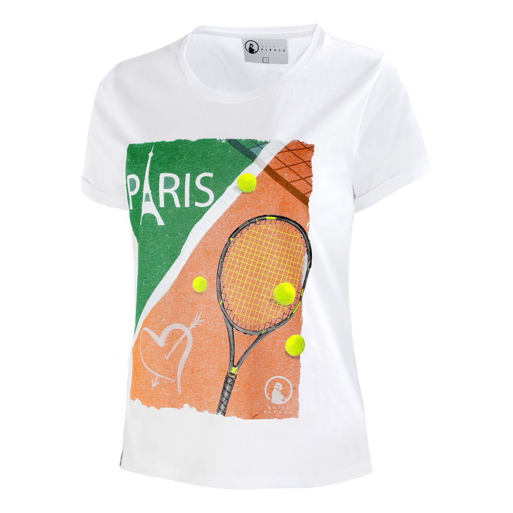 Quiet Please Paris Coeur T-shirt Femmes - Blanc , Multicouleur