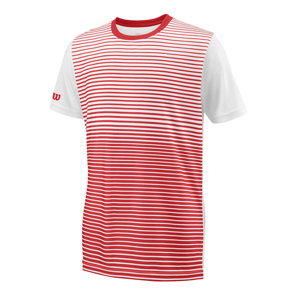 Wilson Team Striped Crew T-shirt Garçons - Rouge , Blanc
