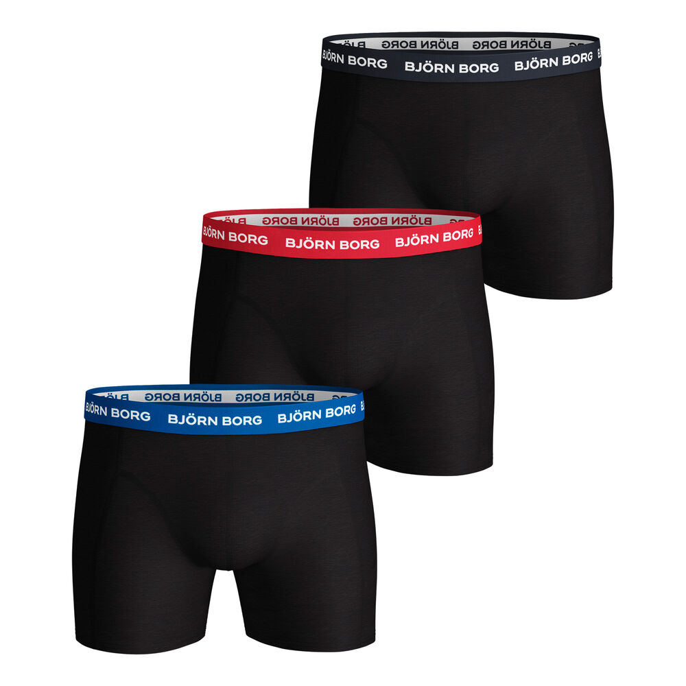 Björn Borg Noos Contrast Solids Sammy Caleçon Pack De 3 Hommes - Noir , Multicouleur