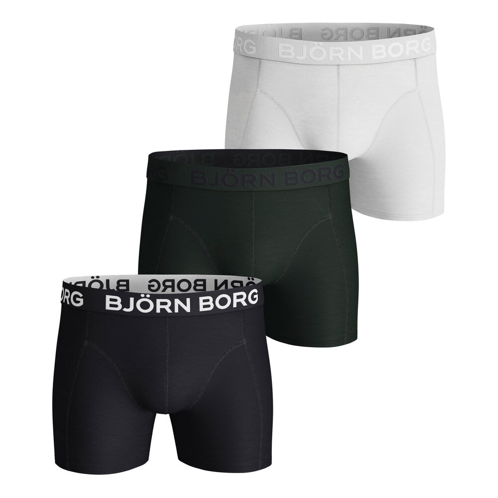 Björn Borg Seasonal Solid Sammy Caleçon Pack De 3 Hommes - Noir , Blanc