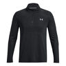 Seamless Stride 1/4 Zip Haut Manches Longues Hommes-Noir