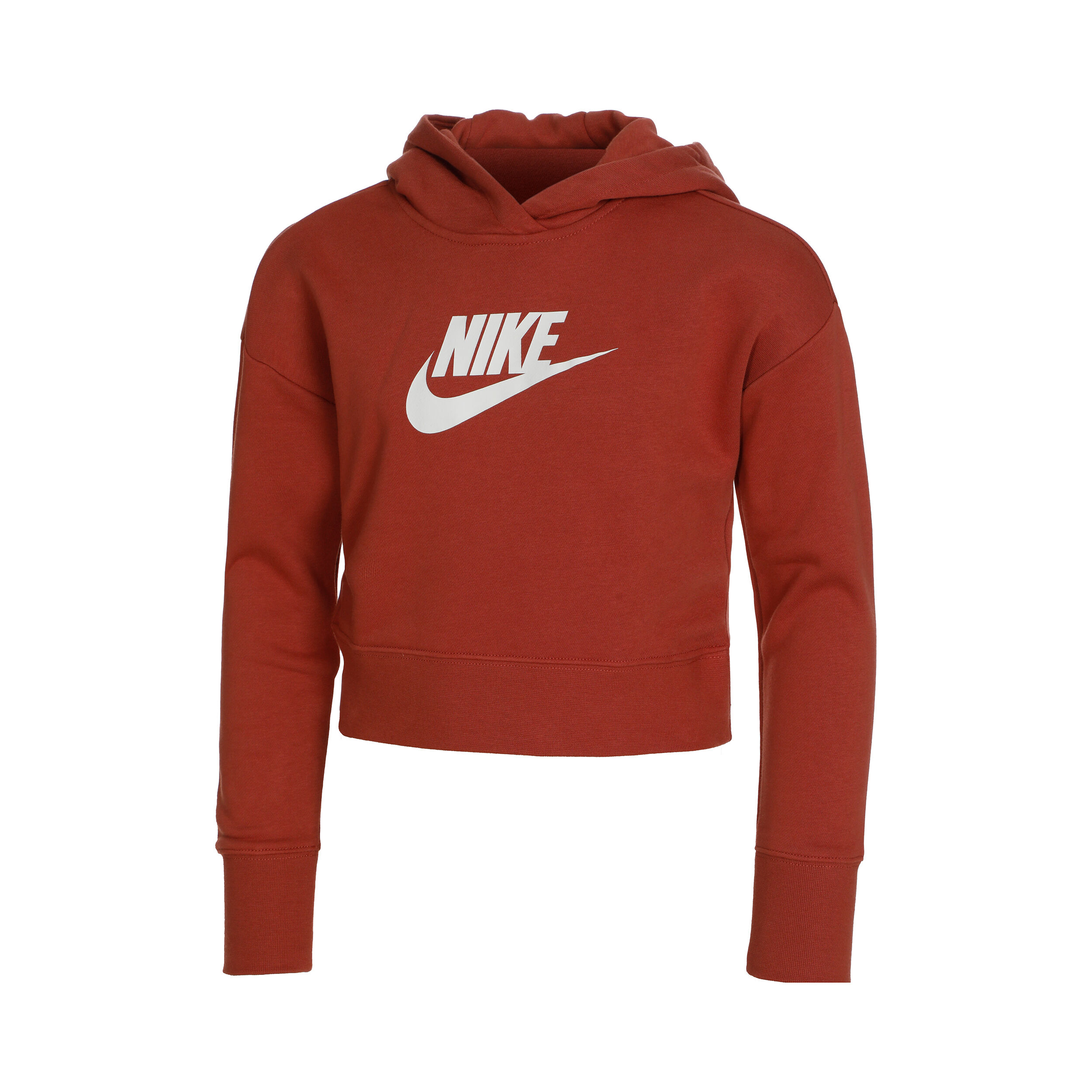 Buy Nike Sportswear Club French Terry Cropped Sweat A Capuche Filles Orange Blanc online Tennis Point FR