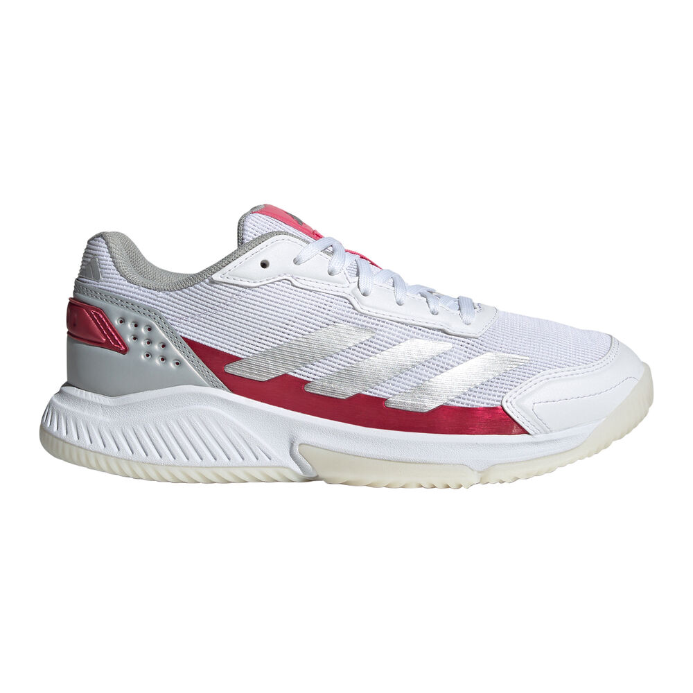 adidas Courtquick Padel Femme Blanc Rouge adidas Courtquick Chaussures Padel Femmes-Blanc,Argent