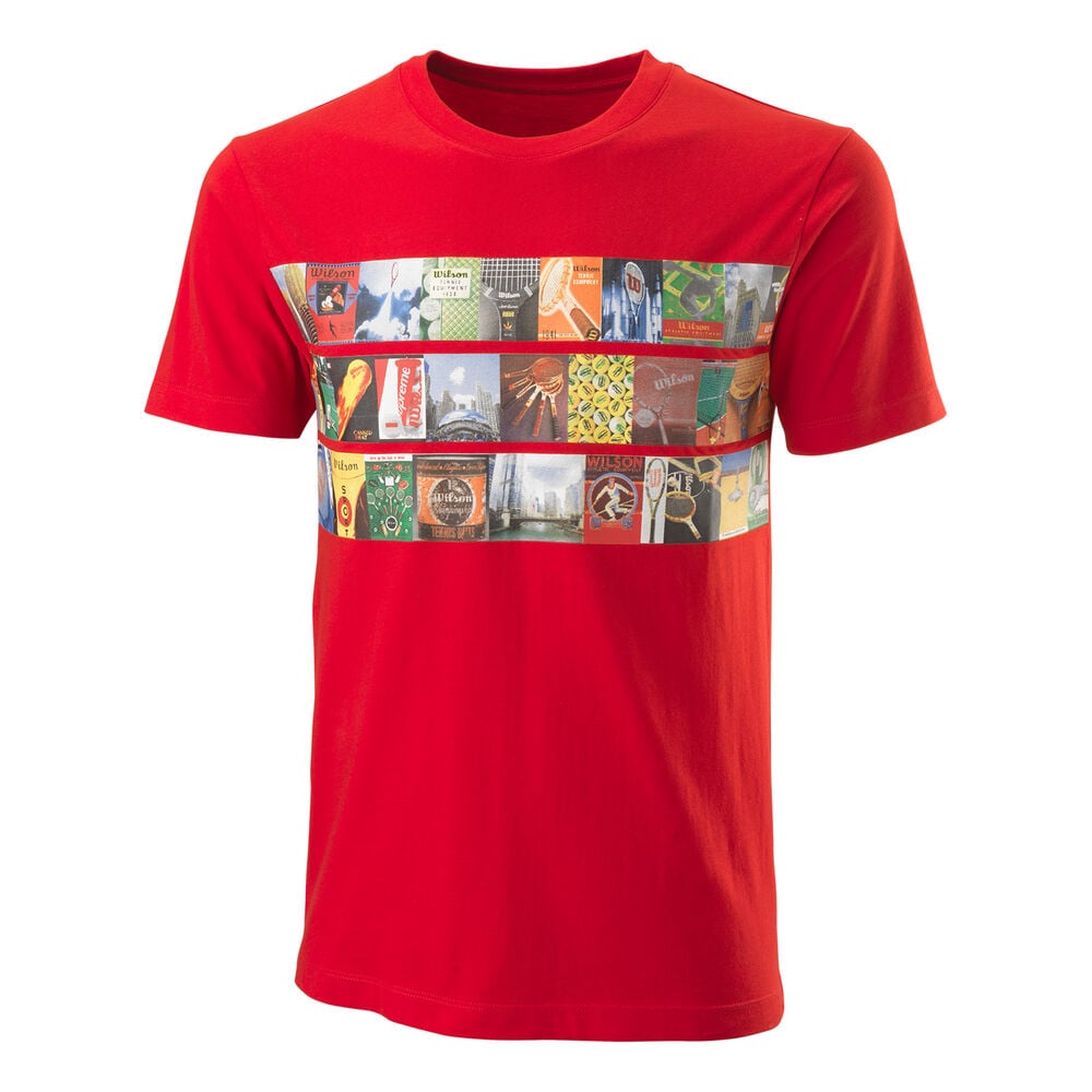 Wilson Photo CTN Slimfit T-shirt Hommes - Rouge , Multicouleur