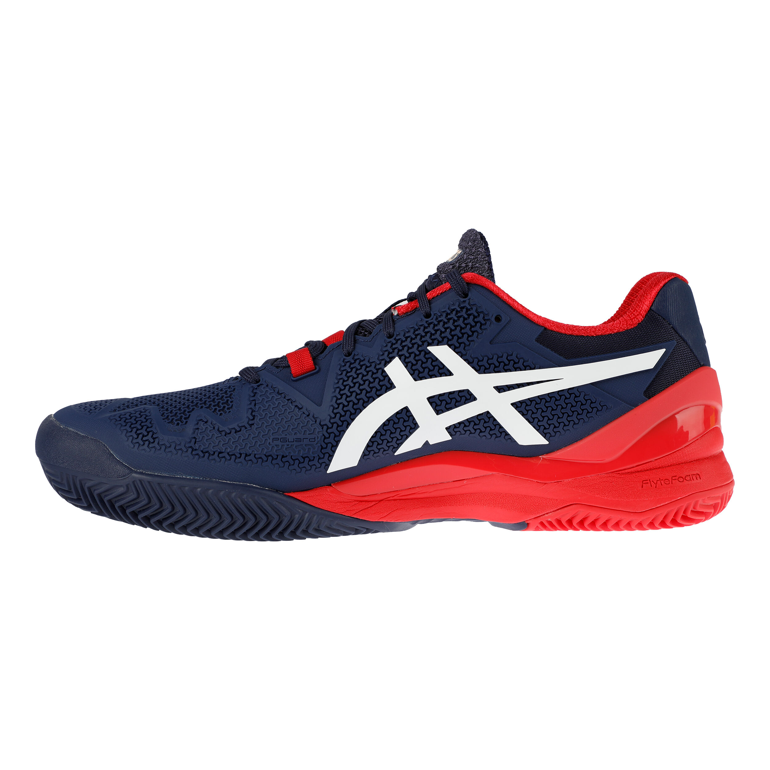 Buy ASICS Gel Resolution 8 Clay Chaussure Terre Battue Hommes Bleu Fonce Rouge online Tennis Point FR