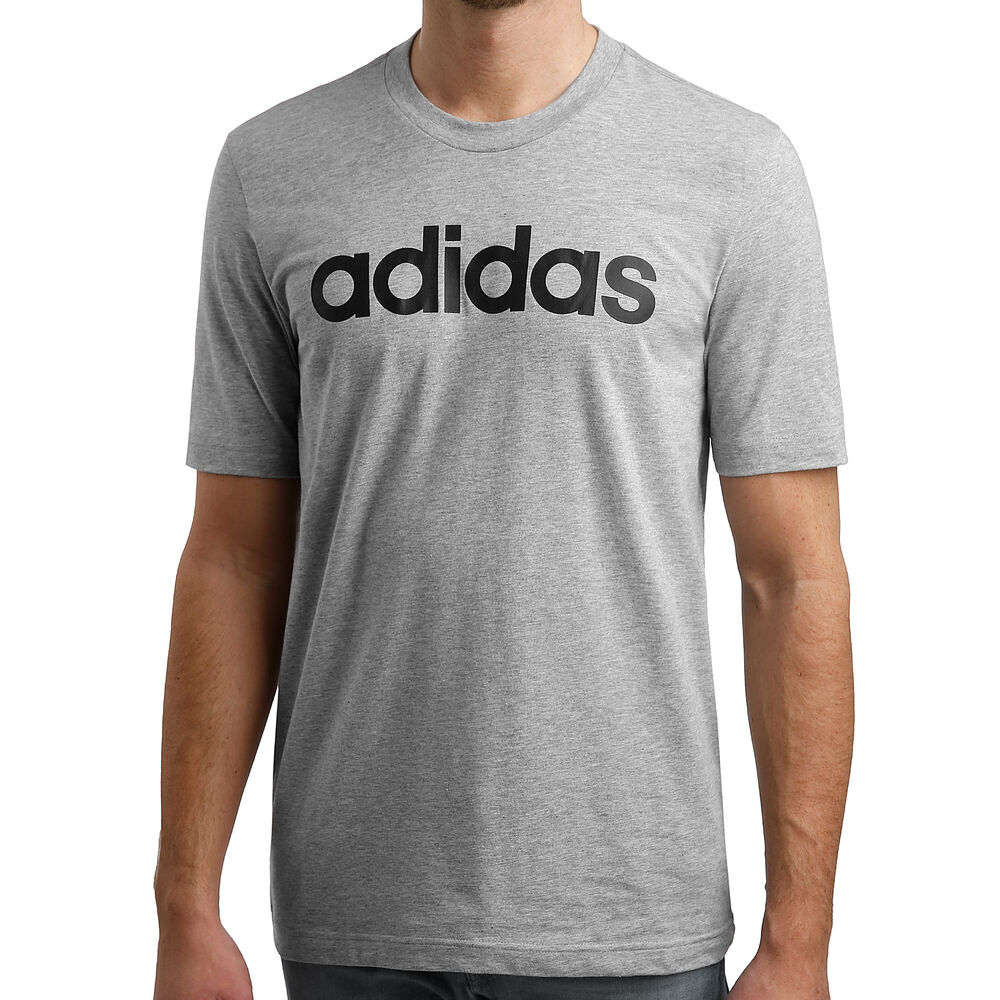 adidas Essentials Linear T-shirt Hommes - Gris Clair , Noir