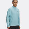 Tech Textured Half-Zip Haut Manches Longues Hommes-Bleu