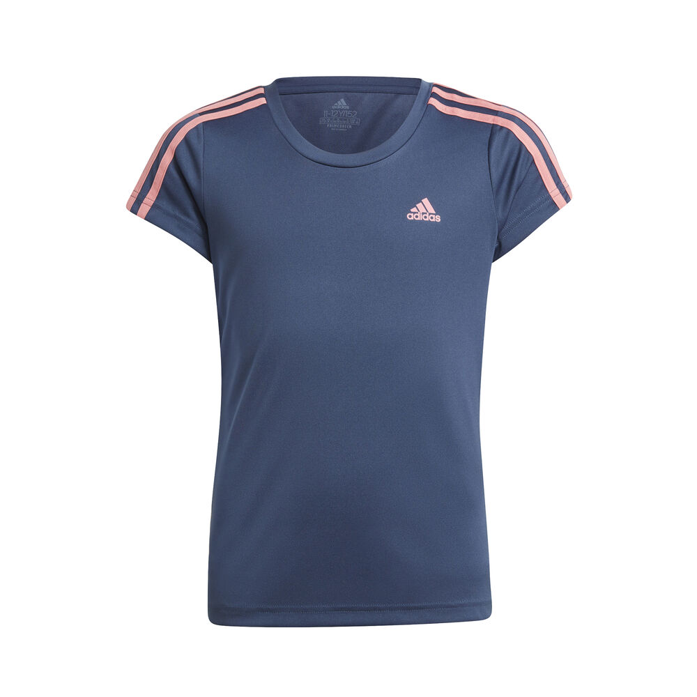 adidas 3-Stripes T-shirt Filles - Bleu Foncé , Rosé