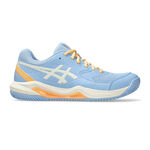 Chaussures de padel ASICS ASICS Gel-Dedicate 8 Chaussures Padel Femmes-Bleu Gris, Crème