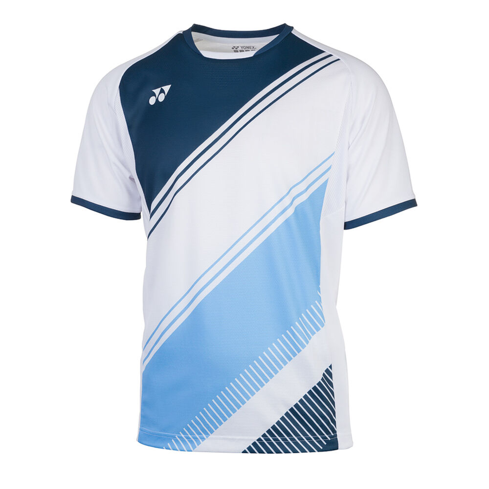 Yonex Crew Neck Haut Manches Longues Hommes - Blanc , Bleu Clair