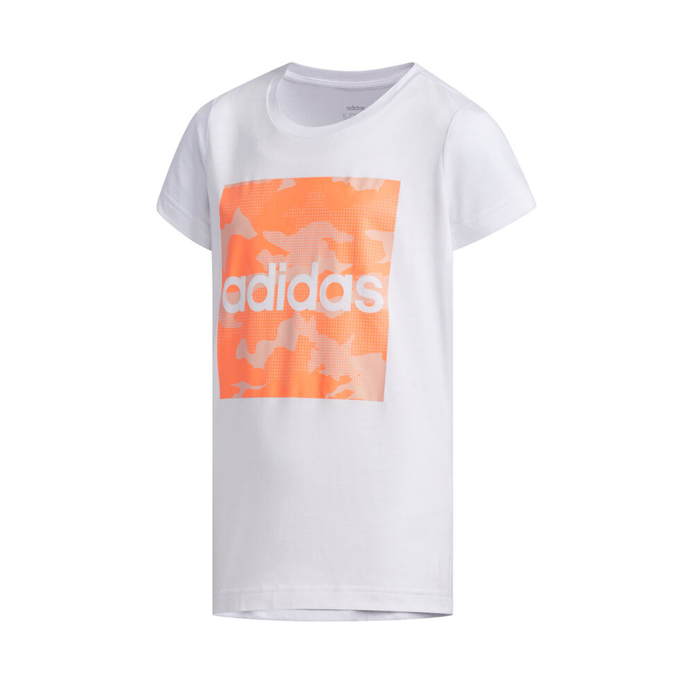 adidas Camo T-shirt Filles - Blanc , Corail
