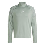 V&ecirc;tements adidas adidas Ultimate High Visibility Half-Zip Maillot De Course Hommes-Gris