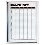 Équipement court de tennis Tegra Tegra Ranglisten-Magnettafel 6 Ränge Mit Scheibe, Abschließbar Classement-Blanc