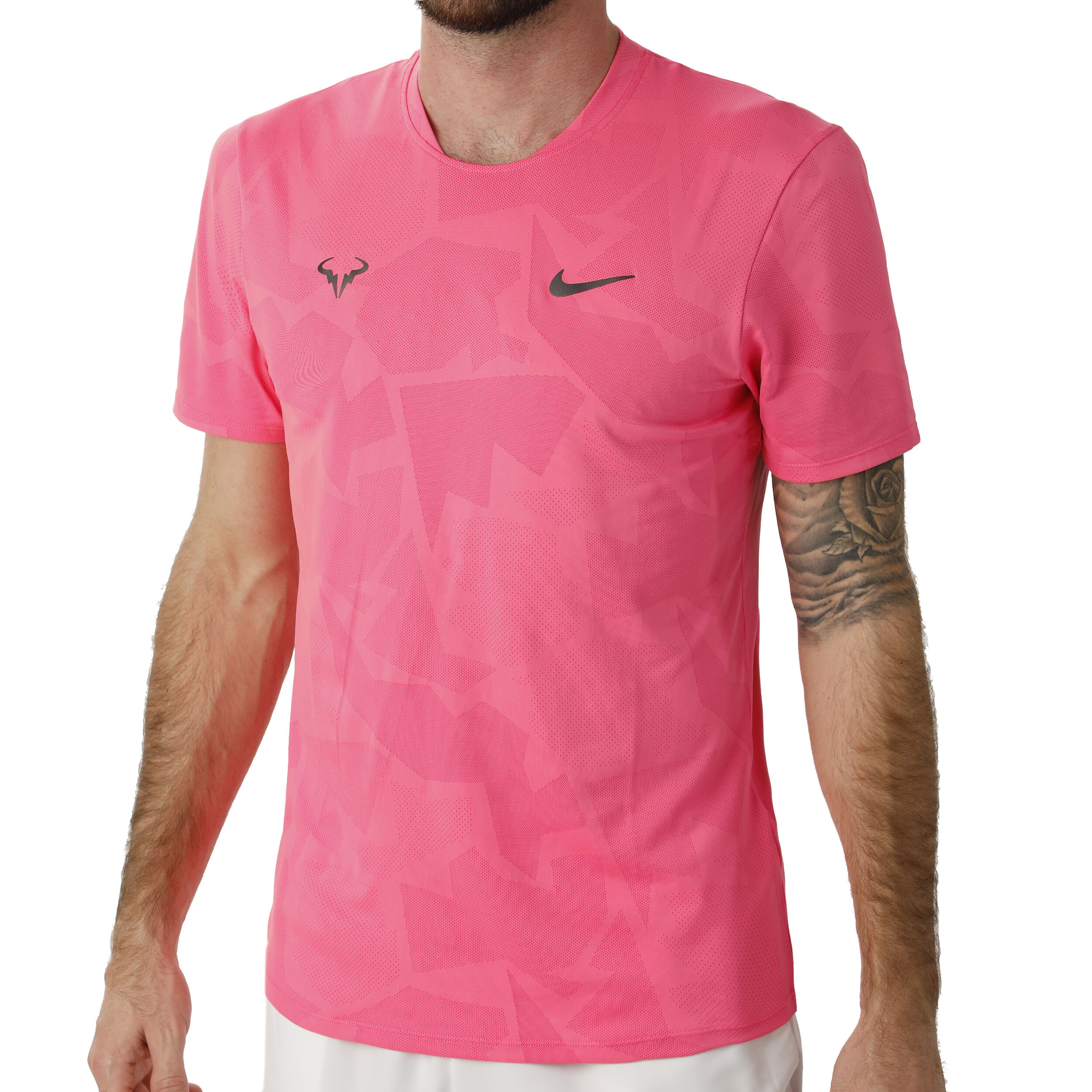 Rafael Nadal Court AeroReact T shirt Hommes Pink Noir
