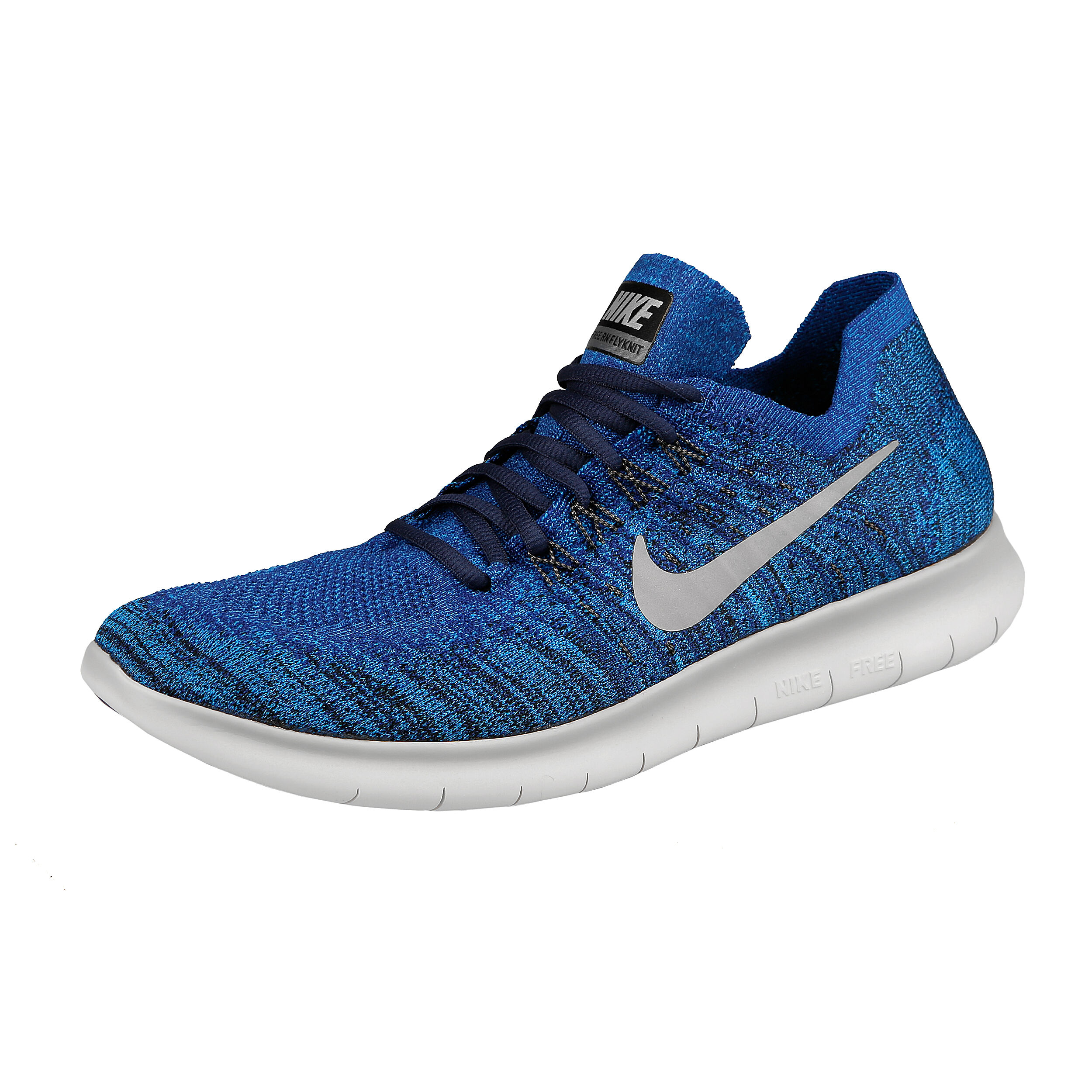 Free Run Flyknit 2017 Chaussure De Fitness Hommes Bleu Fonce Gris Fonce