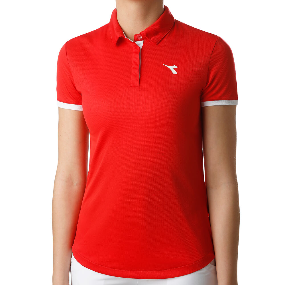 Diadora Court Polo Femmes - Rouge , Blanc