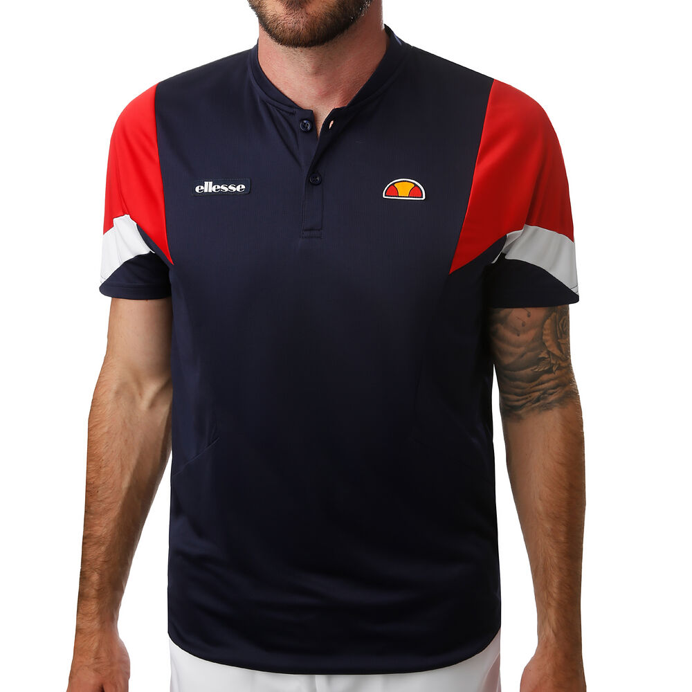 Ellesse Cavendish Polo Hommes - Bleu Foncé , Rouge