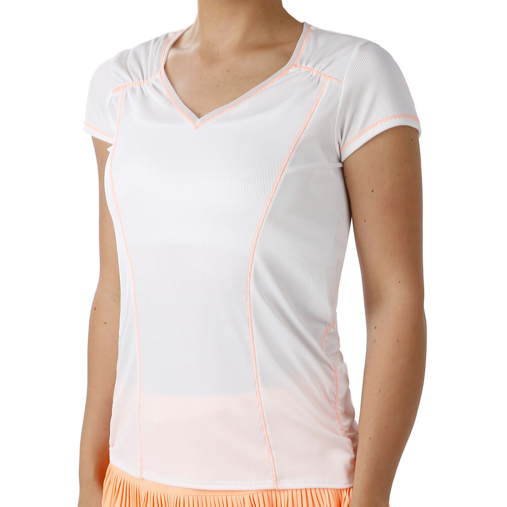 Lucky in Love Rib UpLift T-shirt Femmes - Blanc , Abricot