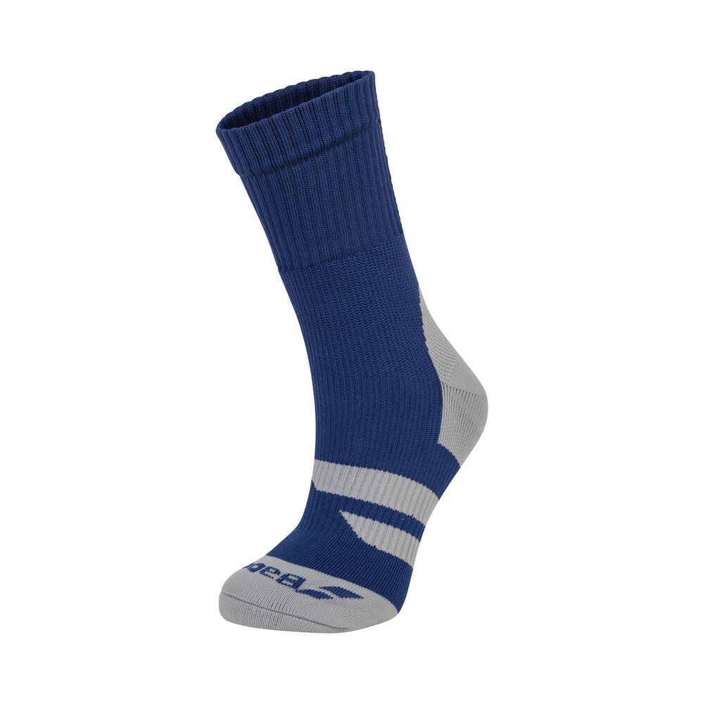 Babolat Team Big Logo Chaussettes De Tennis Pack 1 Unité - Bleu Foncé , Gris Clair