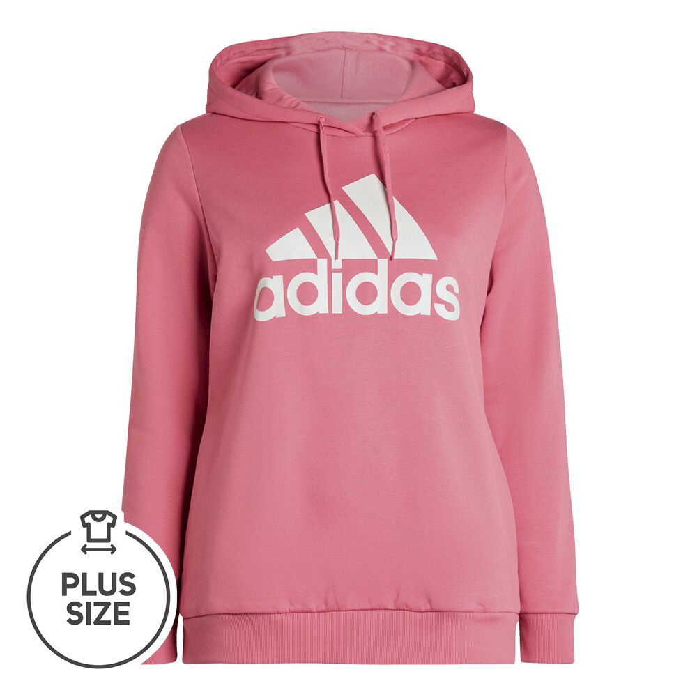 adidas Big Logo FL Plus Size Sweat à Capuche Femmes - Rosé, Blanc