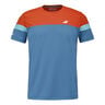 Crew Neck T-shirt Hommes - bleu fonc&eacute;, orange