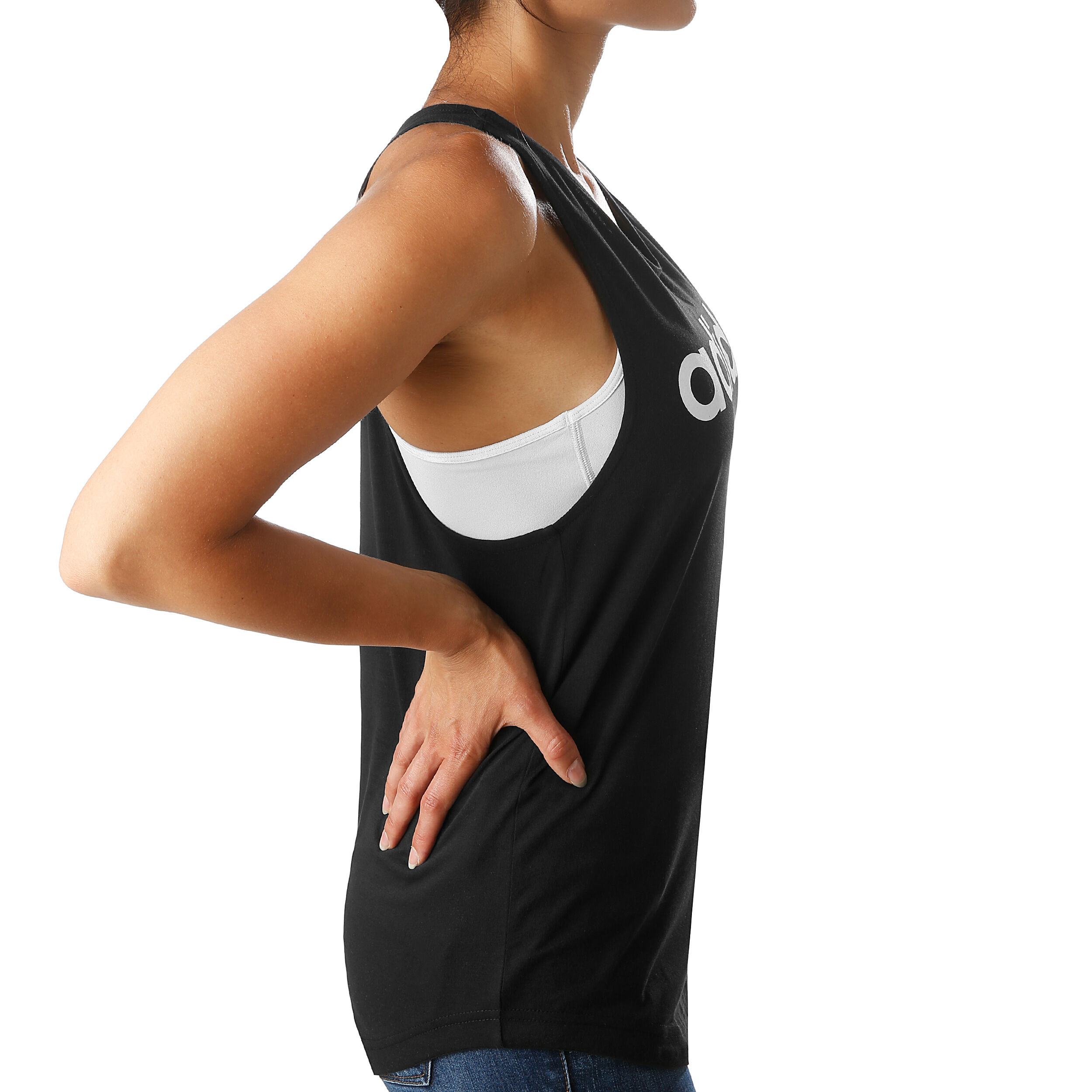 Buy adidas Essentials Linear Loose Debardeur Tank Top Femmes Noir Blanc online Tennis Point FR