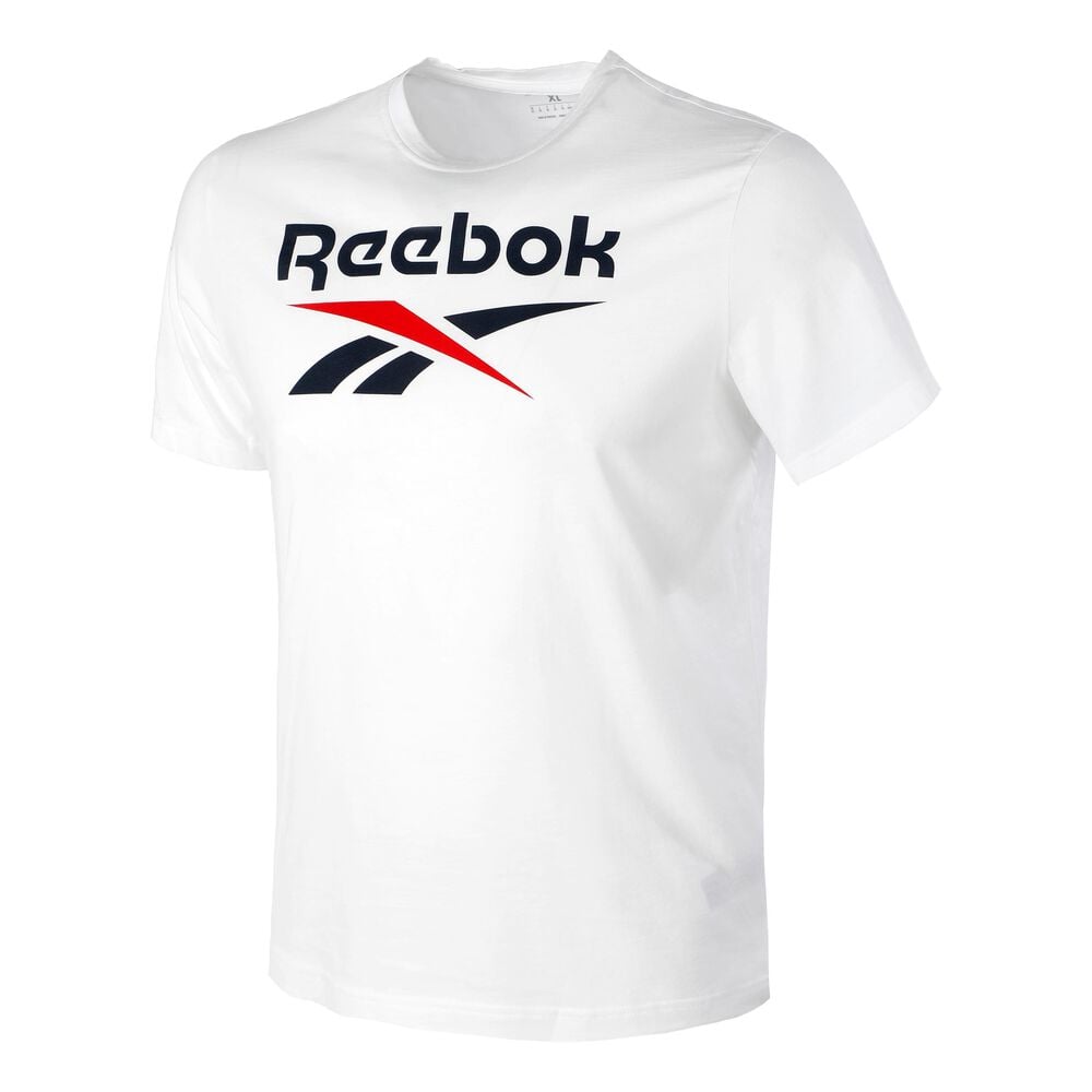 Reebok Ripped Big Logo T-shirt Hommes - Blanc , Bleu Foncé