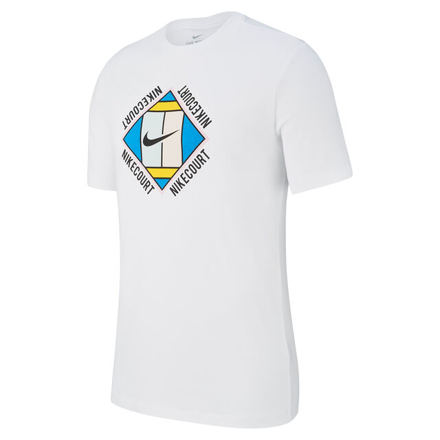 Nike Court T shirt Hommes Blanc Noir acheter en ligne Tennis Point