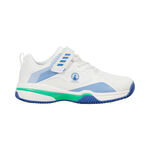 Chaussures de tennis Quiet Please Quiet Please Match Velcro Clay Chaussure terre battue Enfants-blanc, bleu