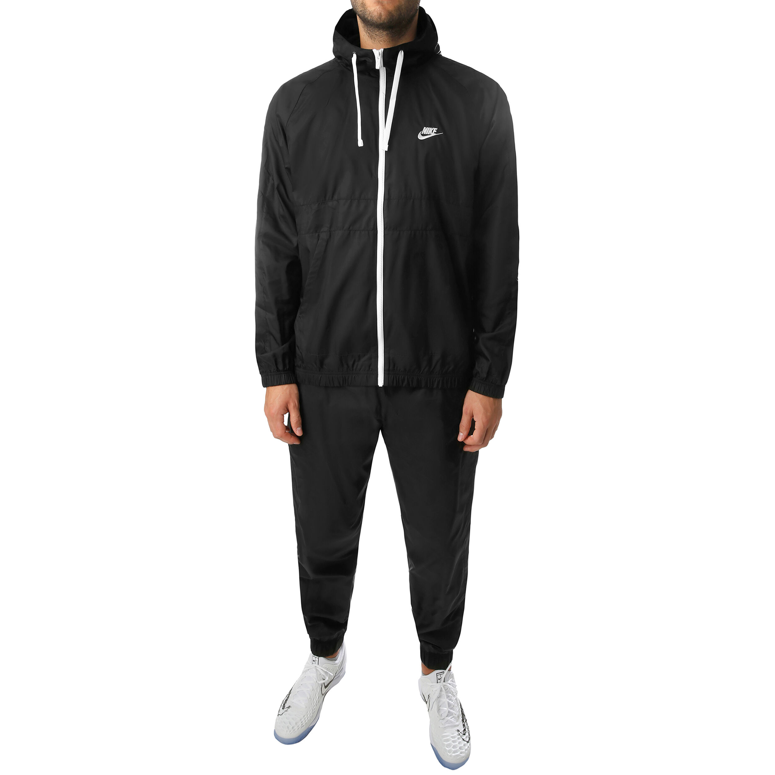 Buy Nike Sportswear Woven Hooded Survetement Hommes Noir Blanc online Tennis Point FR