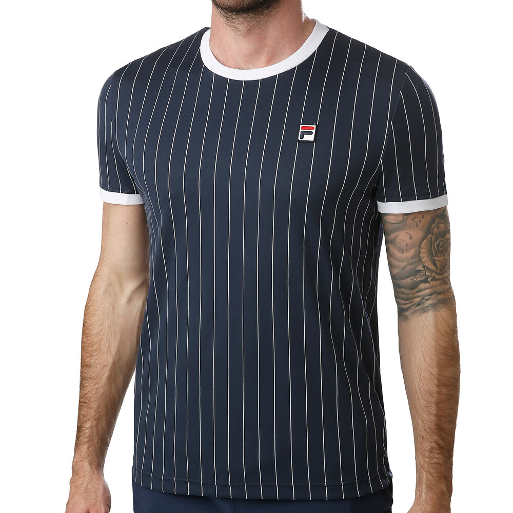 Fila Stripes T-shirt Hommes - Bleu Foncé , Blanc