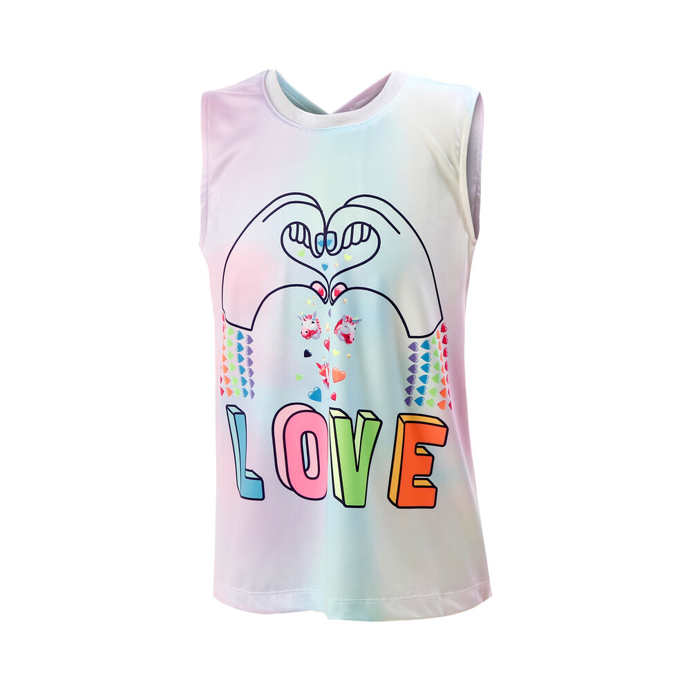 Lucky in Love Animoji Love Tie Back Débardeur Tank Top Filles - Blanc , Multicouleur