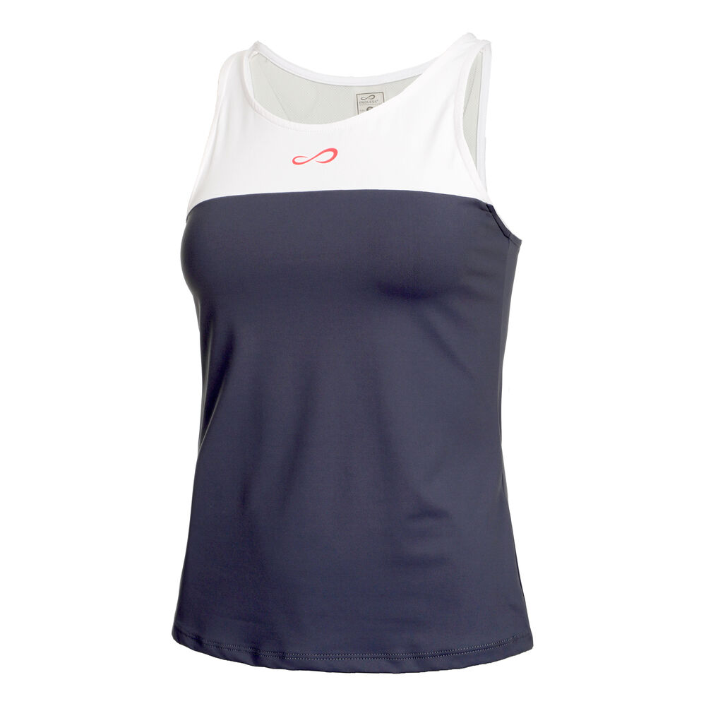 Endless Lace Débardeur Tank Top Femmes - Bleu Foncé , Blanc